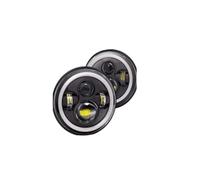 XUXRHMEAN Pour N&issan Patrol Y60, Hummer H1 Et H2 Lada J&eep Wrangler TJ JK LJ Et CJ L&and R&over Defender 1976-2016 Phares Avant Avec Feux De Jour Et Clignotants Phare avant(3 40w Black)