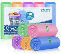 XUXRUS 200 Pièces Sacs Poubelle 10L Résistant, Petit Sac Poubelle Coloré, 45x50cm, Qualité et Durables, Antiperforation et Antidérapant, Convient pour la Salle de Bain, le Salon