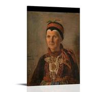 XuXueCC Adolph Tidemand - Impression murale - Portrait d'Anna Gulsvig (1848) - Photo murale à suspendre - Cadre cadeau - 50 x 75 cm