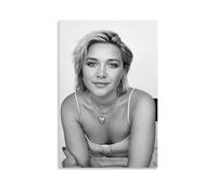 XuXueCC Florence Pugh Impression sur toile à suspendre Motif étoile Noir et blanc 40 x 60 cm