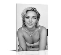 XuXueCC Florence Pugh Impression sur toile Motif étoiles Noir et blanc 40 x 60 cm