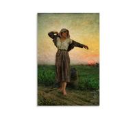 XuXueCC Poster sur papier giclée The Tired Gleaner de Jules Breton - Reproduction d'œuvres d'art sur toile - Décoration d'intérieur sans cadre - 20 x 30 cm