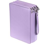 Xuxuejing 200 Trousse de couleur pour dessinateur professionnel ou amateur en cuir PU (violet) sans crayon, métal, Durable
