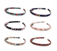 Xuxuejing Bandeau de 6 pièces en plastique - Peigne antidérapant, tissu d'emballage, bandeau élastique en résine pour accessoires de maquillage et de lavage de cheveux pour femmes