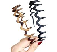 Xuxuejing Lot de 2 peignes à cheveux ondulés en zigzag avec dents pour femmes et filles - Noir