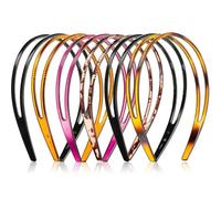 Xuxuejing Lot de 6 bandeaux unis en plastique pour femme - Double rangée de peignes à dents - Accessoires antidérapants - 5 couleurs