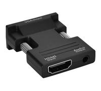 Xuyan Adaptateur VGA vers HDMI Convertisseur 1080P Portable VGA mâle vers HDMI femelle avec adaptateur audio Jack Splitter HDTV