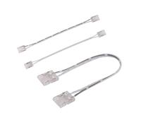 xuyuyan Connecteurs de Bande LED Transparents sans Soudure, 5 pièces, for COB 2835 5050 DIM RGB CCT, connecteurs Simples à Double extrémité IP20(Strip Bridge,2pin 8mm)