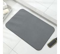Xuzhengyang Tapis de bain absorbant en pierre - Antidérapant - Diatomite naturelle - Pour la maison, la salle de bain - Gris foncé - 40 x 30 cm