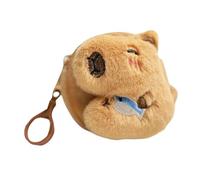 XUZHID Portefeuille créatif Capybara Anime en peluche pour pièces de monnaie rond sac de rangement pour écouteurs organisé pour femmes et filles, H, comme montré