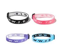 xuzhiyuan Lot de 4 à 6 bracelets tressés WWJD avec lettres assorties pour couples, cadeaux religieux, chrétiens, « What would Jesus Do » - Bracelets d'amitié - Cadeau pour homme et femme, Adjustable