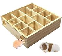 Xuzhouzhou Labyrinthe en bois pour hamster, jouet tunnel pour petits animaux, labyrinthe nain couvert, housse de tunnel en bois (25 x 25 x 7 cm)