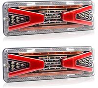 Xuzimaoyi Clignotant Stop LED Feu arrière de remorque Rectangulaire Clignotant Frein Inverse Feu arrière LED pour remorque de camion 24V 2pcs (LED131) (V-pattern) (Modèle X, M)