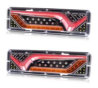 Xuzimaoyi Clignotant Stop LED Feu arrière de remorque Rectangulaire Clignotant Frein Inverse Feu arrière LED pour remorque de camion 24V 2pcs (LED131) (V-pattern) (Modèle V, M)