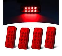 Xuzimaoyi Feux de position latéraux 4pcs Red 8LED Clearance Parking Lamps Universial for Auto Car Bus Truck Lorry Trailer (Rouge)