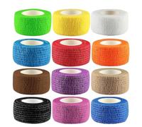 XUZOPIM 12 Rouleaux Bandage Autoadhésif 2,5 Cm X 4,5 M Cohésive Bandage Cohésifs Bande Adhésifs Pansements Sports Bande Auto-Adhésif Elastiques Bandage Pour Doigt Mains Pieds Poignets