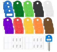 XUZOPIM 30 Pièces Cache Clef Avec Étiquettes, 10 Couleur Capuchon Clef, Couvre Clef Demi-Cercle, Couvre Clé Pour À La Maison Au Bureau Et Au Garage