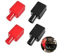 XUZOPIM 4 Pcs Couvre Bornes De Batterie Capuchon Couvertures Batterie Bornes Bouchon Protecteur Shell Souple Positif Et Négatif Isolant En Plastique Couvercles Isolants Pièces D'Outils
