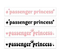 XUZOPIM Accessoires De Voiture De Passenger Princess 4 Autocollants De Princesse De Passager En Vinyle Couronne D'Étoiles De Coeur De Rose Autocollant De Miroir De Voiture Étanche Mignon