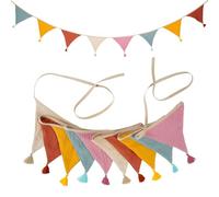 XUZOPIM Guirlande De Fanions Pour Chambre D'Enfant, Guirlande Fanion 2,6 M En Tissu, Guirlande De Fanions Pour Extérieur, Décoration De Chambre D'Enfant, Fête De Jardin, Guirlande Happy