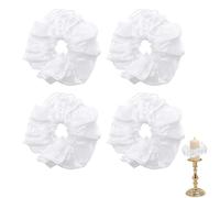 XUZOPIM Lot De 4 Bouchons Anti-Gouttes Pour Bougies De Baptême Tulle De 3 À 5 Cm De Diamètre Blanc Protection Contre Les Gouttes Pour Bougies De Baptême, De Communion, De Mariage