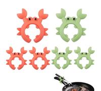 XUZOPIM Lot De 6 Repose Cuillère Cuisine Support De Spatule En Forme De Crab Porte Cuillere Cuisine Réglable En Silicone Résistant À La Chaleur Et Antidérapant Repose Cuillère(Vert Rouge)