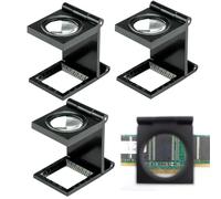 XUZOPIM Loupe pliable 3 pièces 8 x avec échelle pour horloger compte-fils - Poche pour textile, bijoux, optique, pièces, timbres, verres optiques acryliques