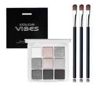 XUZOPIM Palette Fards À Paupières Smoky 9 Couleurs Mat Doux Et Scintillant Waterproof Haute Pigmentation Métallique Éclat Gothic Eyeshadow Avec 3 Pinceaux