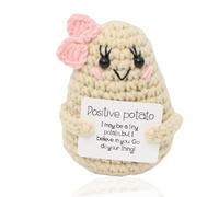 XUZOPIM Patate Positive Français Cadeau Original & Inspirant Tricotée Pomme De Terre Cadeau Femme Homme Couple Ado Collegue Cadeaux Noel Anniversaire Humour Cadeaux Positifs