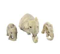Xuzxinze DéCorations en RéSine D'éLéPhant 3 PièCes, 1 MèRe éLéPhant et 2 BéBéS Suspendus au Bord de Statues Artisanales