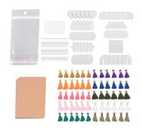Xuzxinze Ensemble Sublimation: 60 Blanks, 60 Charms, 10 Formes, Accessoires | Idéal pour offrir en cadeau ou pour la revente: 60 blanks et 60 tassels, démarrage facile d'une activité DIY boucles.