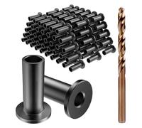 Xuzxinze Stainless Steel Cable Railing Sleeves for Posts, 50-Pack Drill | Cable railing sleeves offer a cost-effective kit with 50 stainless sleeves and drill bit for fast deck installs.