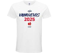 XV de France T-Shirt de Rugby - Vainqueurs 2025 - Collection Officielle FFR - Equipe de France - Taille L