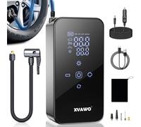 XVAWO Gonfleur Pneus Voiture Electrique: Pompe a Velo 150PSI - Compresseur à air Portatif avec Arrêt Automatique pour Voiture Moto Vélo et Ballons