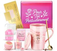 XVB Idee Coffret Cadeau Femme, Cadeau Anniversaire Femme, Saint Valentin, Personnalisé Noel Original Utile, Fete des Meres, Ensemble de Mugs en Céramique de 340 ml