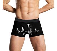 XVBCDFG Boxer amusant pour homme avec motif trompette et battement de cœur, Comme indiqué sur la photo, S