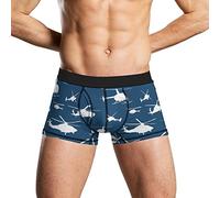 XVBCDFG Boxer amusant pour homme avec silhouettes d'hélicoptère - Sous-vêtement doux imprimé, Comme indiqué sur la photo, L