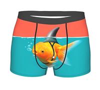 XVBCDFG Boxer pour homme - Poisson rouge avec aileron de requin - Cadeau ajusté - Séchage rapide - Sous-vêtements de sport pour homme - Tailles S à XXL, comme sur l'image, M