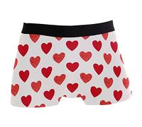 XVBCDFG Boxer taille haute pour homme Motif cœurs Rouge brillant, multicolore, XXL