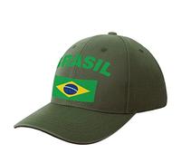 XVBCDFG Casquette de baseball réglable avec imprimé drapeau du Brésil pour homme et femme, Vert militaire, taille unique