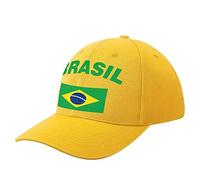 XVBCDFG Casquette de baseball réglable avec motif drapeau du Brésil pour homme et femme, Style jaune, Taille unique