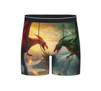 XVBCDFG Castle Red Green Sky Dragon Boxer pour homme - Sous-vêtement doux pour homme, taille XL, multicolore, XXL