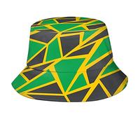 XVBCDFG Chapeau bob avec drapeau de la Jamaïque, unisexe, casquette de pêcheur en plein air, voyage, plage, été, chapeau de soleil pour femme et homme, Drapeau jamaïcain -5, taille unique