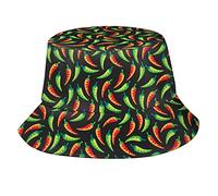 XVBCDFG Chapeau bob piment amusant Cinco De Mayo Chapeau de pêcheur d'été Chapeau de soleil pliable Chapeau de plage, Piment 1, taille unique