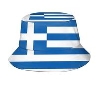 XVBCDFG Chapeau bob pliable avec drapeau de la Grèce pour l'été et l'extérieur pour adolescents, garçons et filles, Grèce bleu clair - 11, taille unique