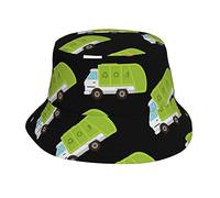 XVBCDFG Chapeau bob unisexe pour l'été, les voyages, la plage, le soleil, le pêcheur à large bord, Camions poubelle I Heart Love Noir, taille unique