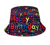 XVBCDFG Chapeau cloche Happy Birthday Chapeau de pêcheur Chapeau de plage Chapeau de soleil Chapeau d'extérieur pour homme et femme Unisexe, Happy Birthday A, taille unique