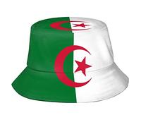 XVBCDFG Chapeau de pêcheur avec drapeau africain - Chapeau de pêcheur - Chapeau de soleil pour adultes hommes femmes, Drapeau Algérie, taille unique