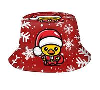 XVBCDFG Chapeau seau en forme de canard de dessin animé pour femmes et hommes, casquette de pêcheur d'été, chapeau de plage, chapeau de soleil pliable tendance pour adultes et adolescents, Père Noël