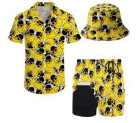 XVBCDFG Ensemble chemise hawaïenne et short pour homme, Canard Hiphop, L